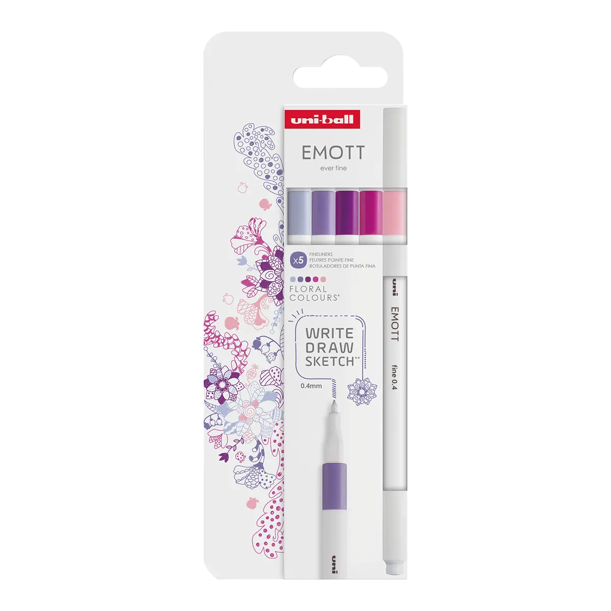 UNI EMOTT liner sada, FLORAL, 5 ks, mix barev