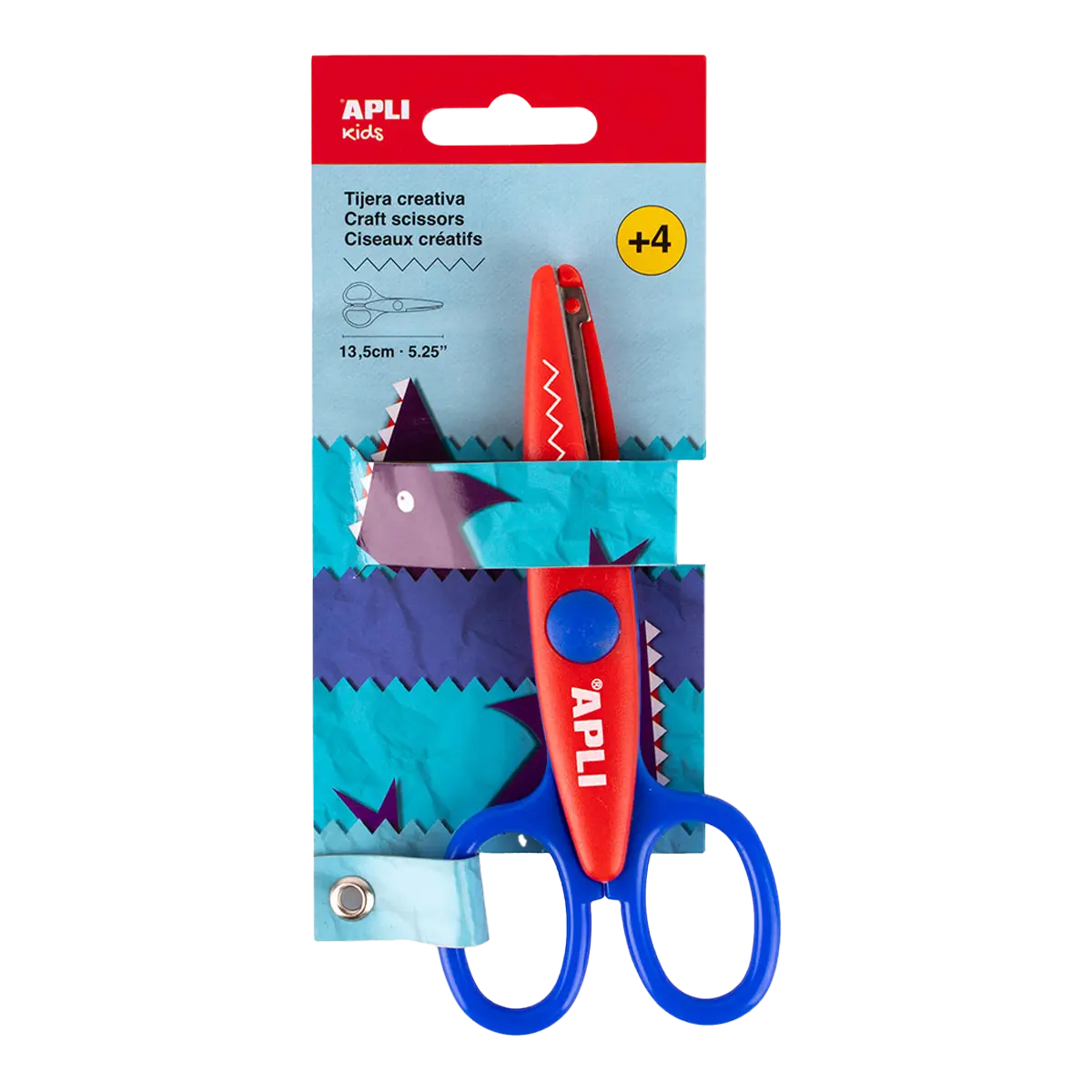 APLI kreativní nůžky - zoubky, 13,5 cm, kulatá špička, symetrické