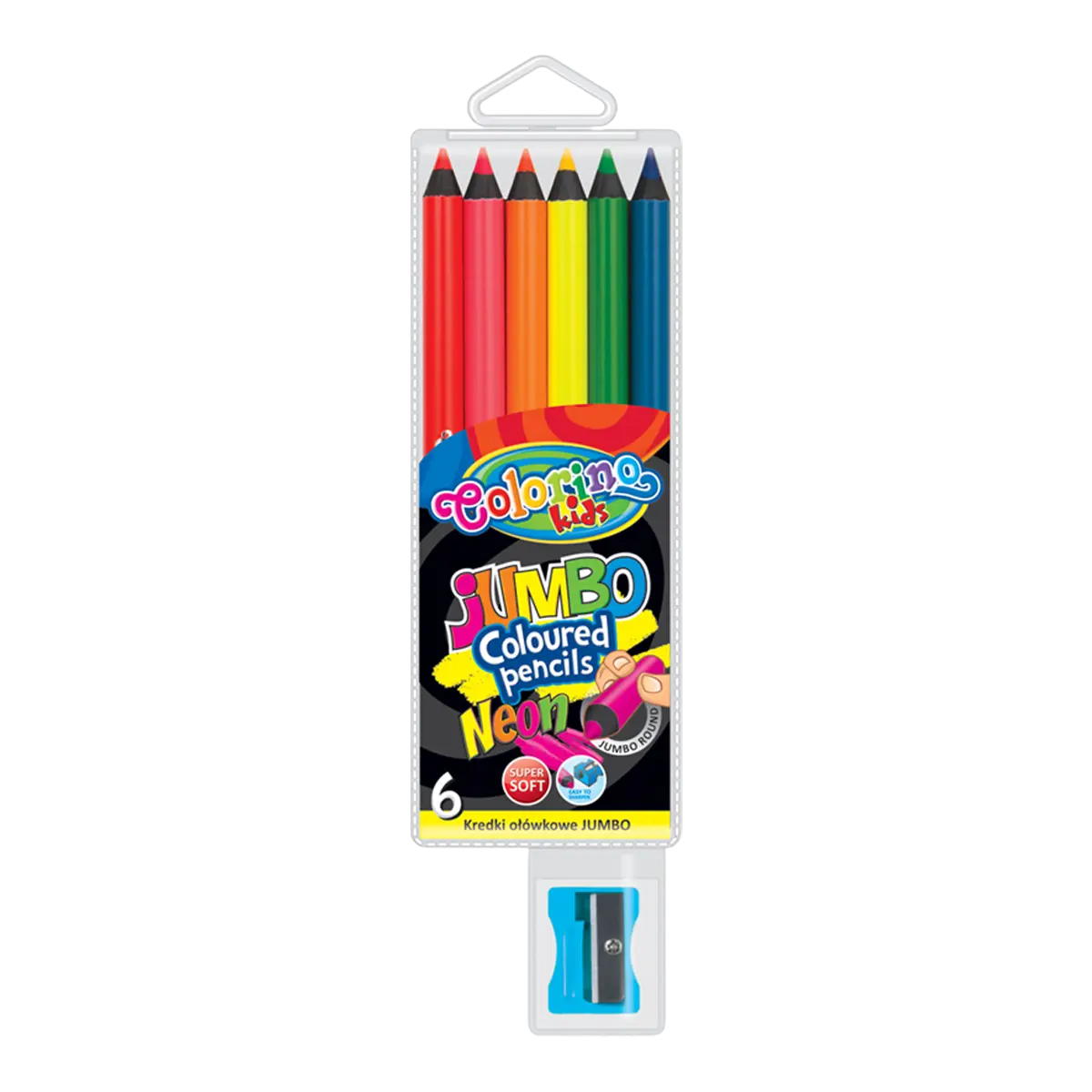 Pastelky Colorino JUMBO - neonové - 6 barev