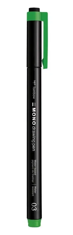 Tombow Fineliner MONO drawing pen, 0,35mm - zelená