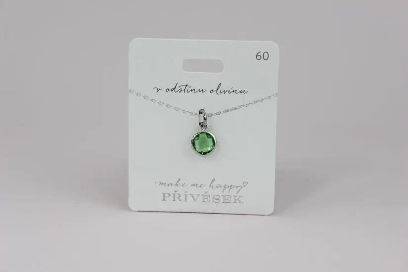 Přívěsek MAKE ME HAPPY V odstínu olivínu