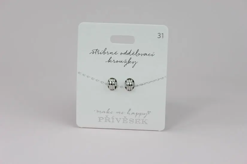 Přívěsek MAKE ME HAPPY Stříbrné oddělovací kroužky