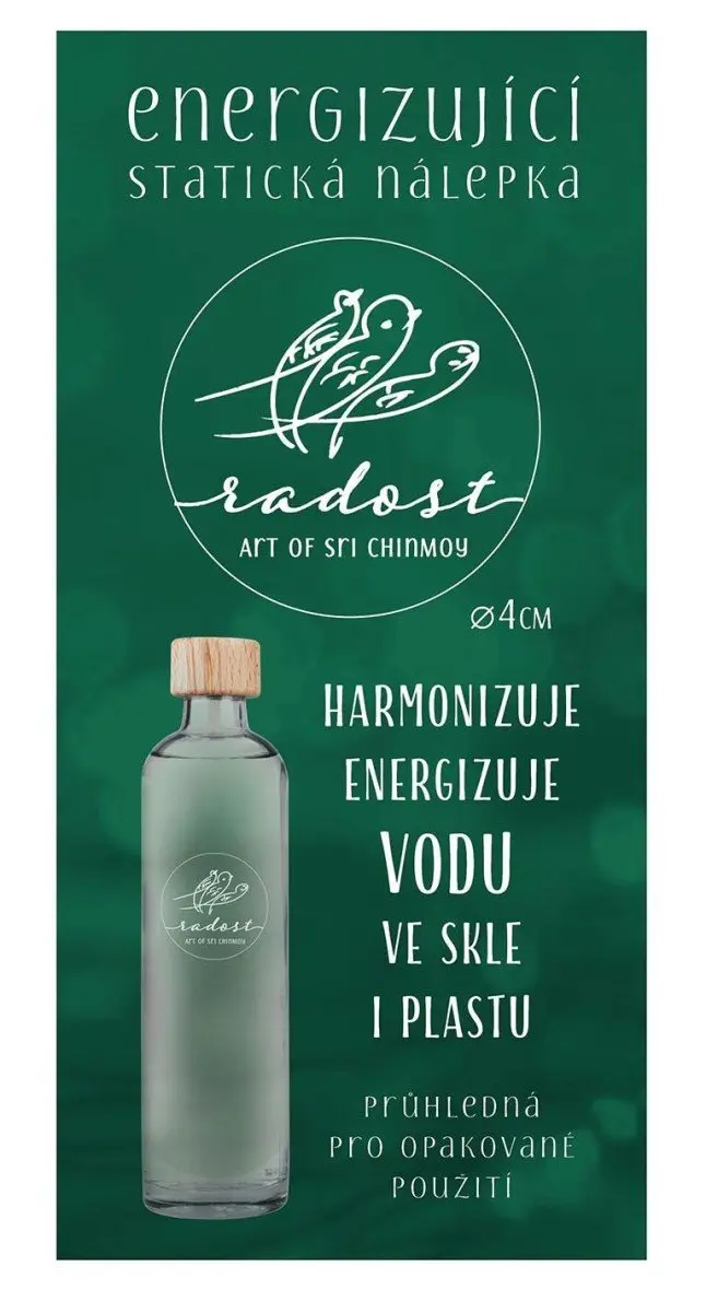 Energizující statická folie průhledná Radost průměr 4 cm - Sri Chinmoy