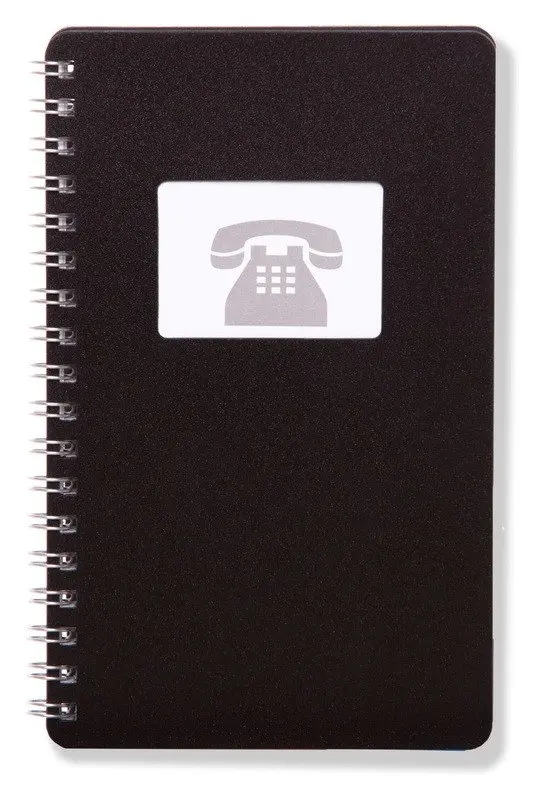 Kroužkový telefonní zápisník 100 x 160 mm, černý