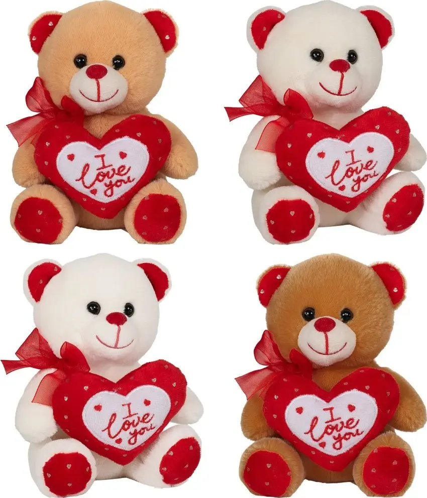Plyšový Valentýský medvěd se srdíčkem I love you 15 cm