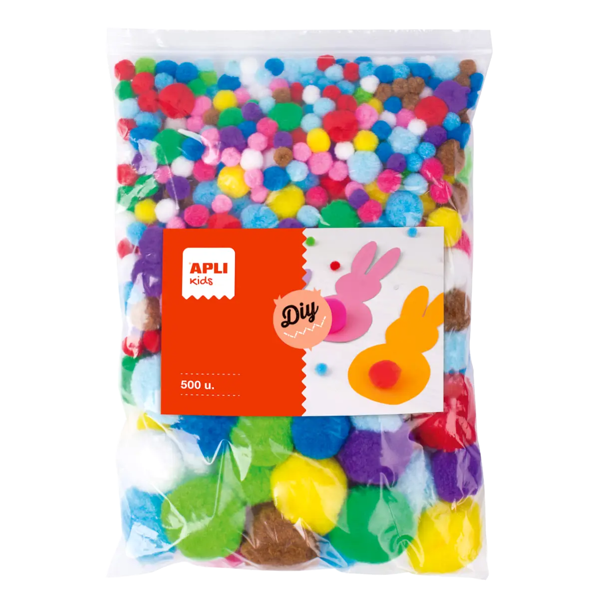 APLI Velká sada - Pom-pom kuličky, mix velikostí - 500 ks