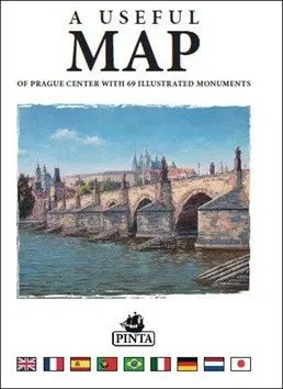 A USEFUL MAP - Praktická mapa centra Prahy s 69 ilustracemi historických památek (stříbrná - Daniel Pinta
