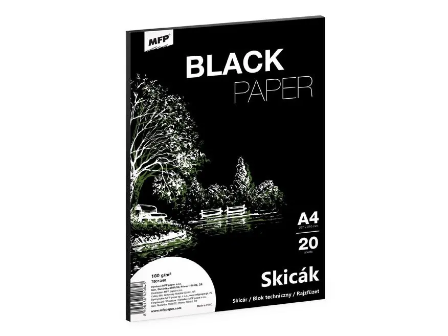 Skicák MFP A4/20 listů černý