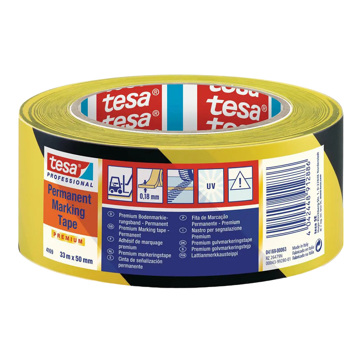 tesa tesaflex - značkovací páska, 33 m x 50 mm, PVC, žlutá/černá