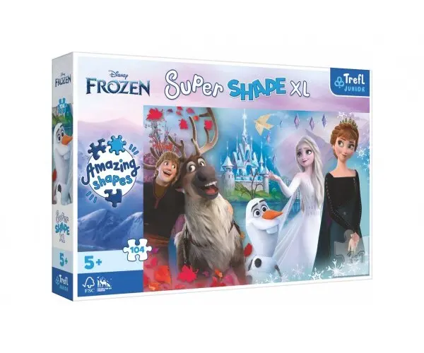 Trefl Puzzle Super Shape XL Ledové království 2: Ve světě Anny a Elsy 104 dílků