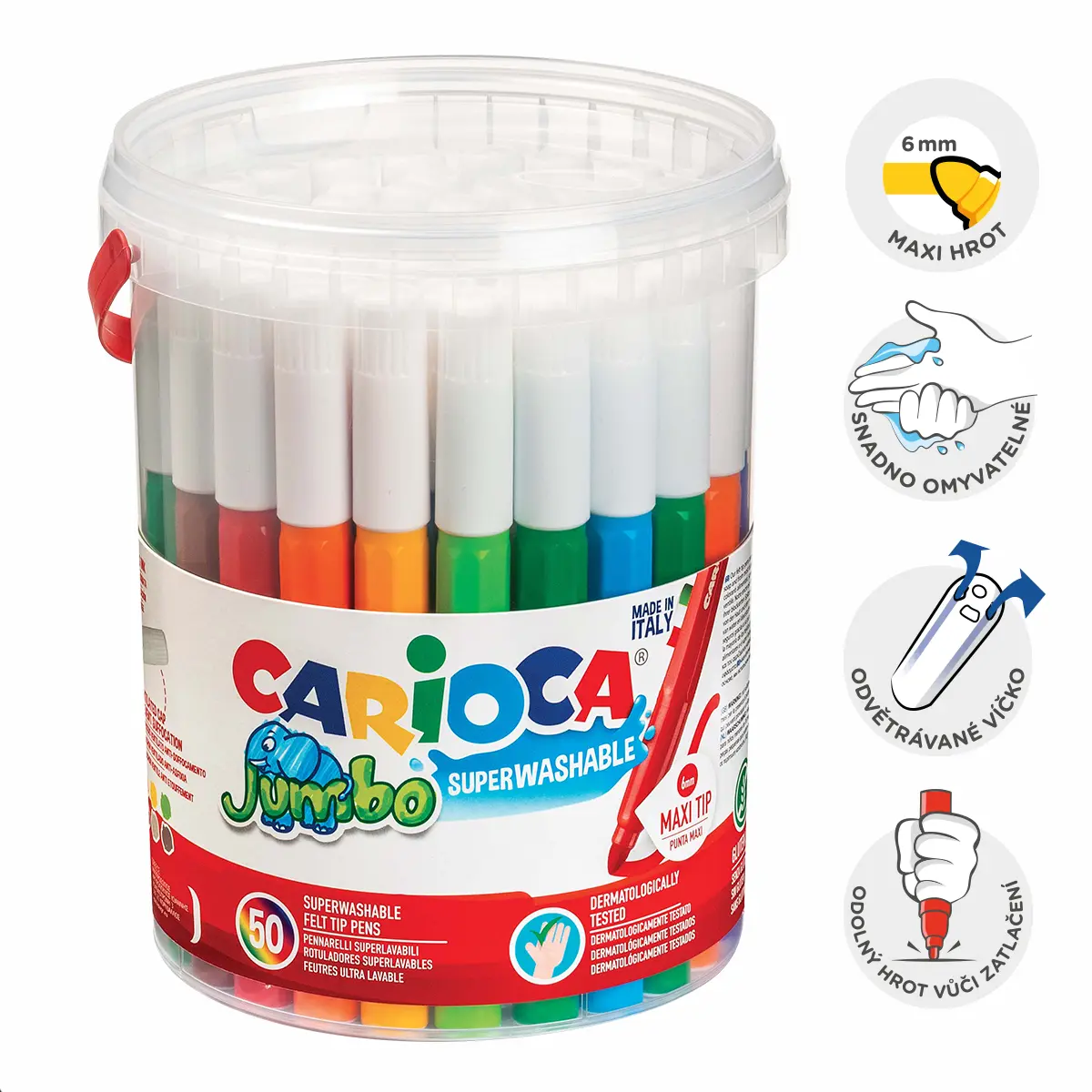 Carioca fixy Jumbo, 50 ks, mix barev