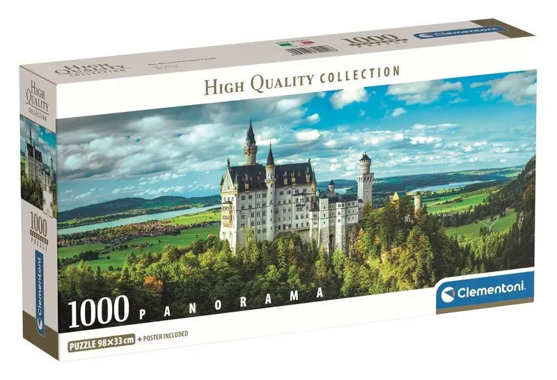 Clementoni - Puzzle 1000 Panorama Zámek Neuschwanstein