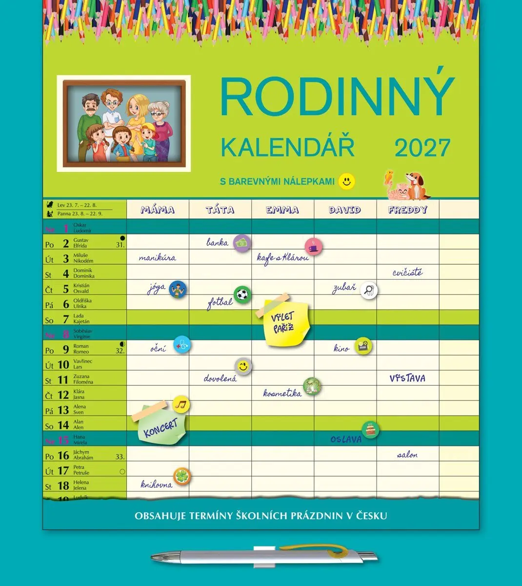 Kalendář 2027 nástěnný: RODINNÝ