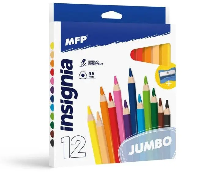 Pastelky MFP 12 JUMBO triangular s ořezávátkem