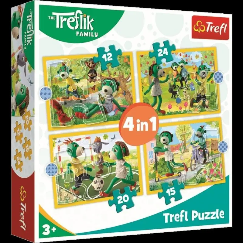 Trefl Puzzle - Rodina Treflíků 4v1 - 12, 15, 20 a 24 dílků