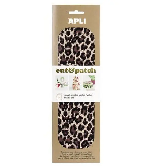 APLI Cut&Patch papír 30 x 50 cm - Leopard 3 ks
