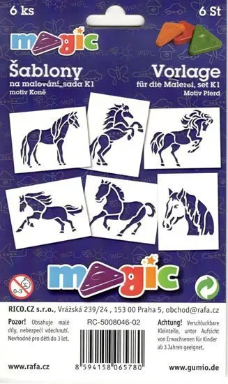 PRIMO MAGIC Papírové šablony - sada K1 - KONĚ