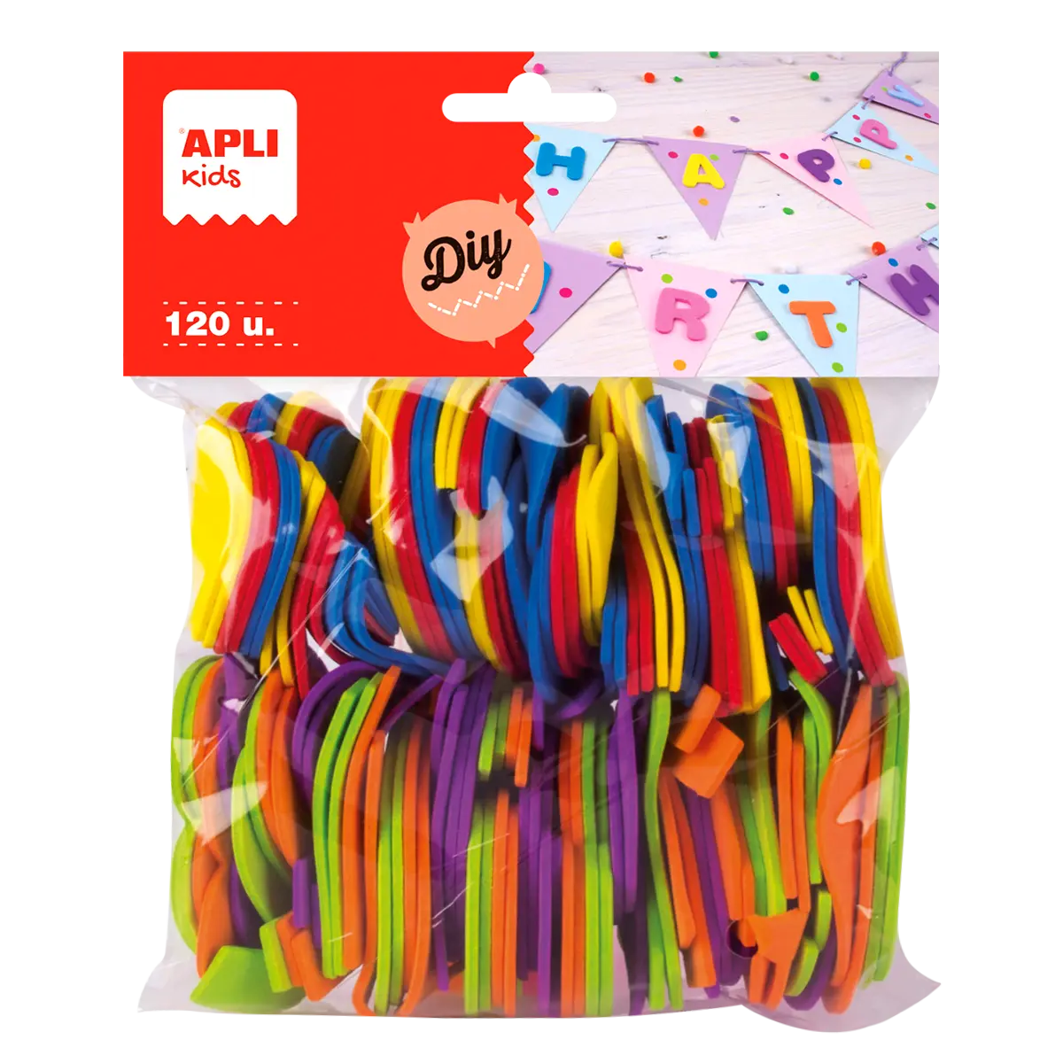 APLI pěnovka tvary - mix číslic, barev 120 ks