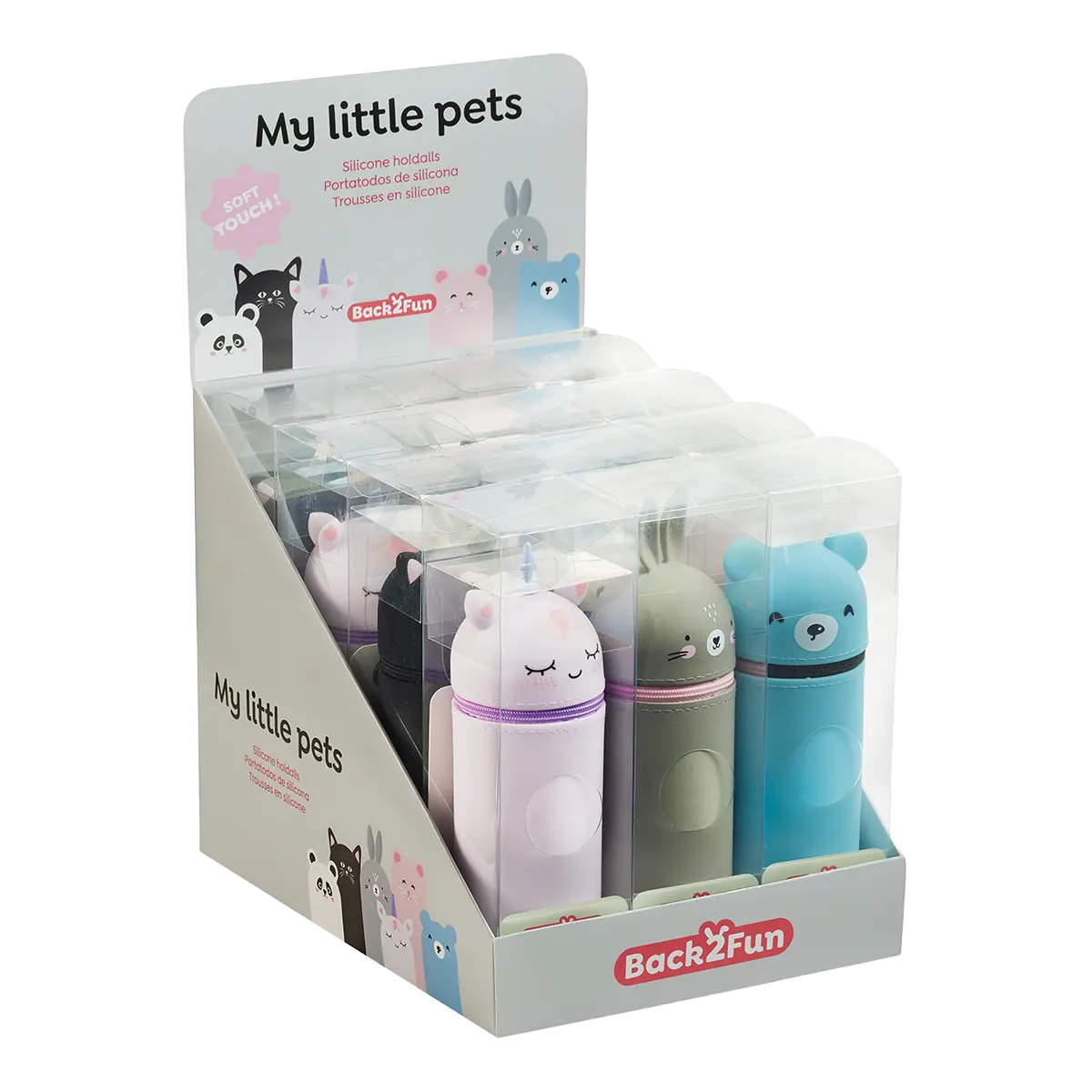 Miquelrius B2F - penál se zipem Little Pets, mix motivů, 12 ks, displej, mix barev