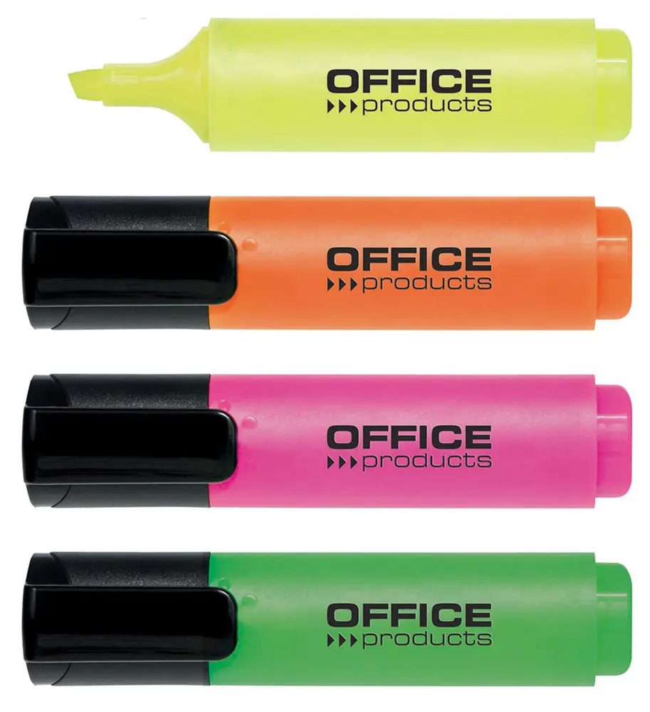 Office Products zvýrazňovače, š. stopy 2-5 mm, sada 4 ks, mix barev