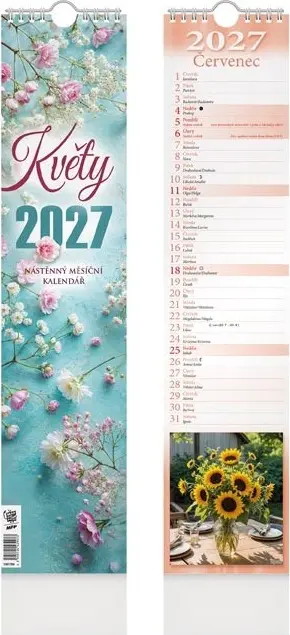 kalendář 2027 vázankový Květy