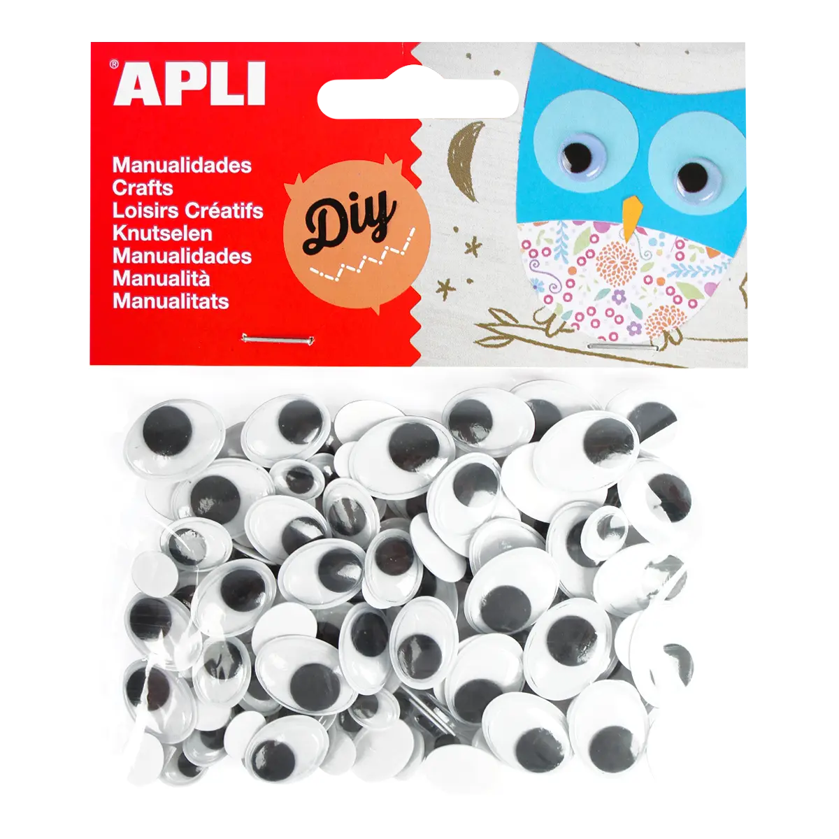 APLI - oči s pohyblivou panenkou - oválné, 100 ks