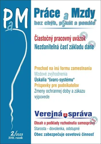 Práce a Mzdy č. 2 / 2023 bez chýb, pokút a penále - Čiastočný pracovný úväzok (Nezdaniteľná časť základu dane)