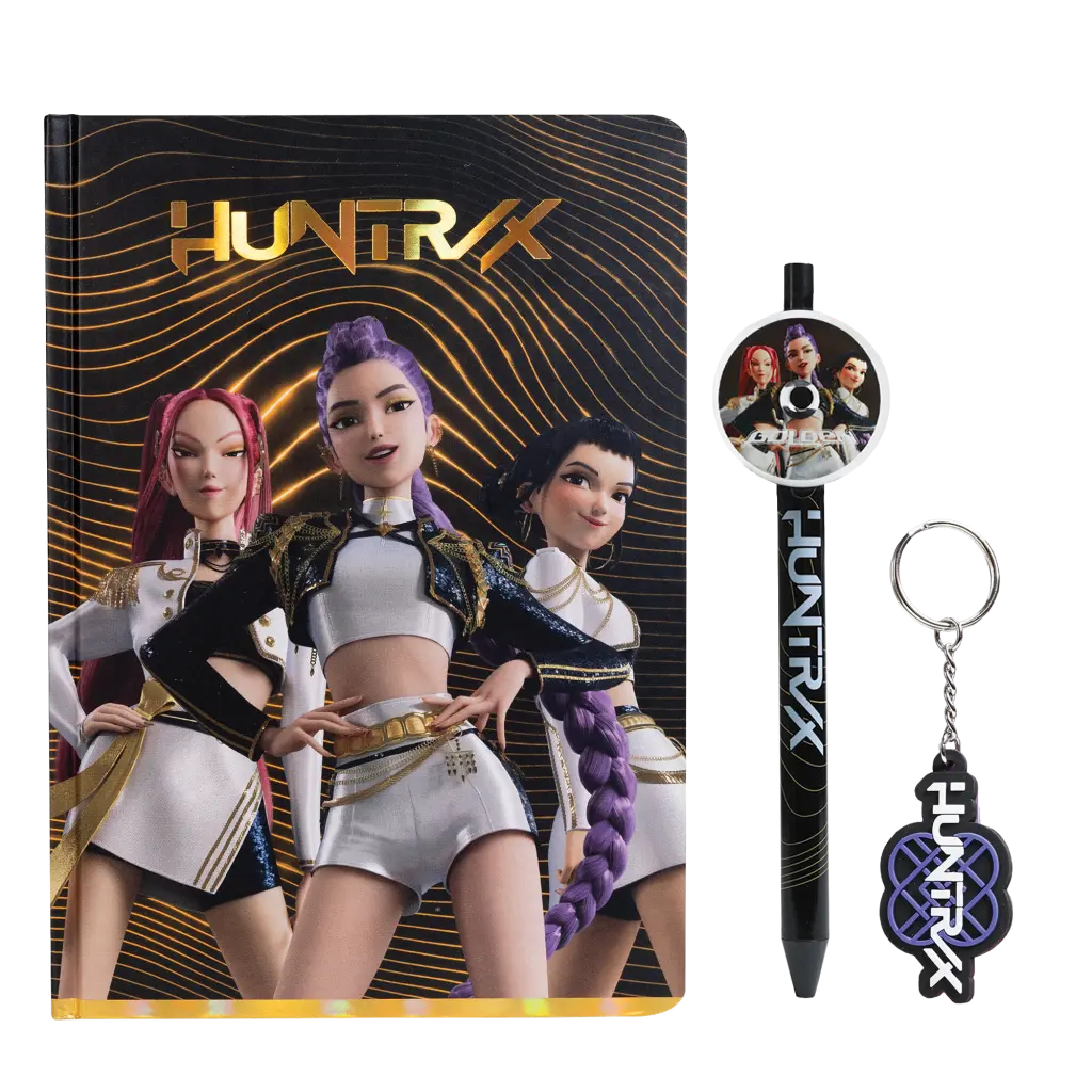 K-pop Demon Hunters darčekový set (zápisník, pero, kľúčenka - Golden) DPL6