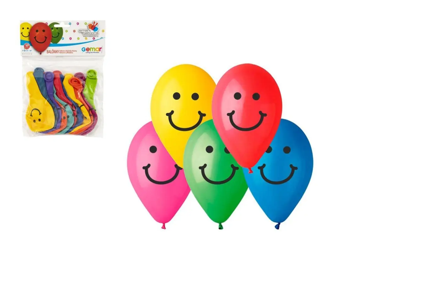 Balonky nafukovací - potisk Smile 26 cm, 10ks
