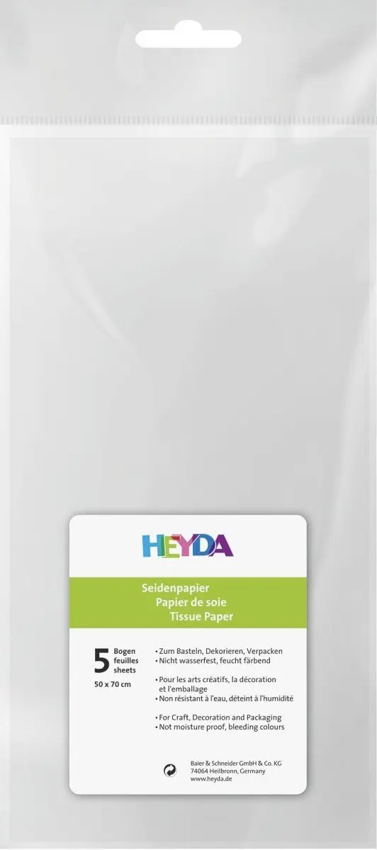 HEYDA Hedvábný papír 50 x 70 cm - bílý 10 ks