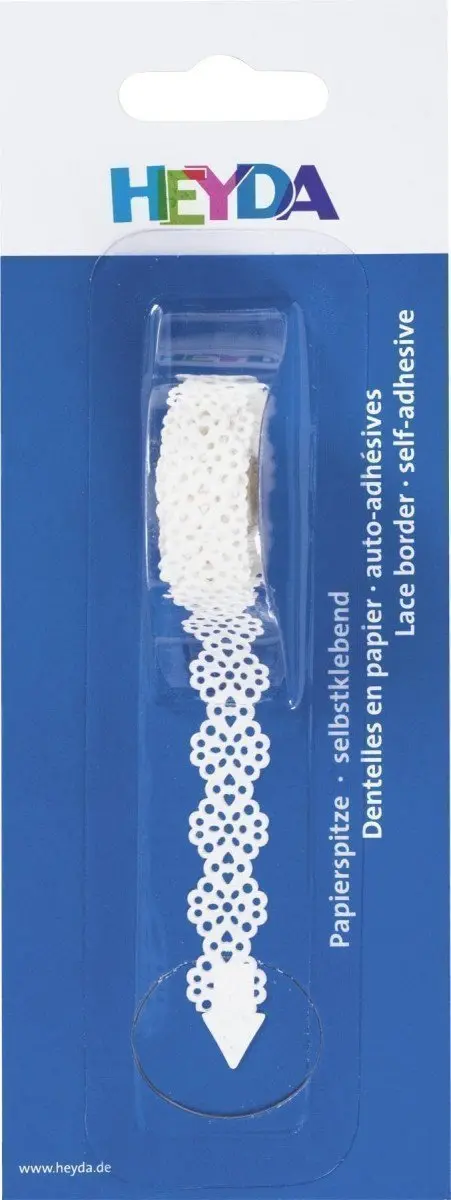 HEYDA Samolepicí papírová krajka - květiny 14 mm x 2 m