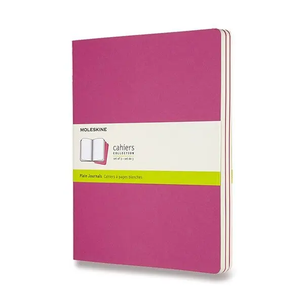Sešity Moleskine Cahier, XL, čisté, 3 ks - tm. růžové