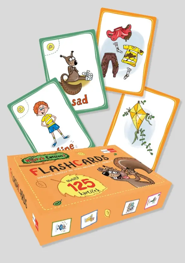 Nutty´s English 2 – 125 flashcards v krabičce
