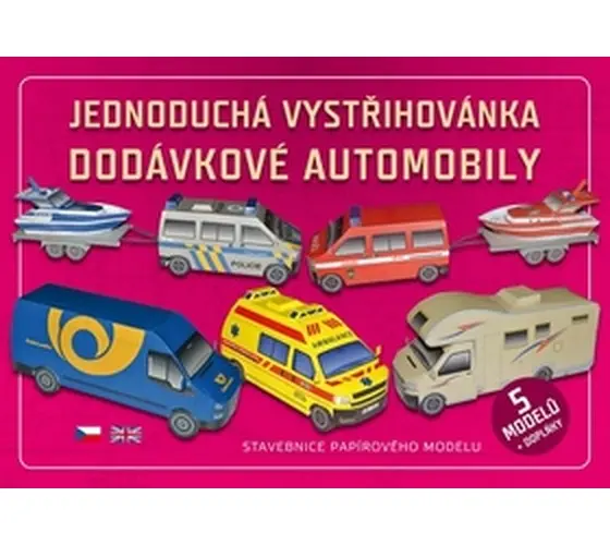 Jednoduchá vystřihovánka dodávkové automobily - Stavebnice papírového modelu
