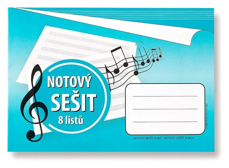 Notový sešit A5, 8 listů