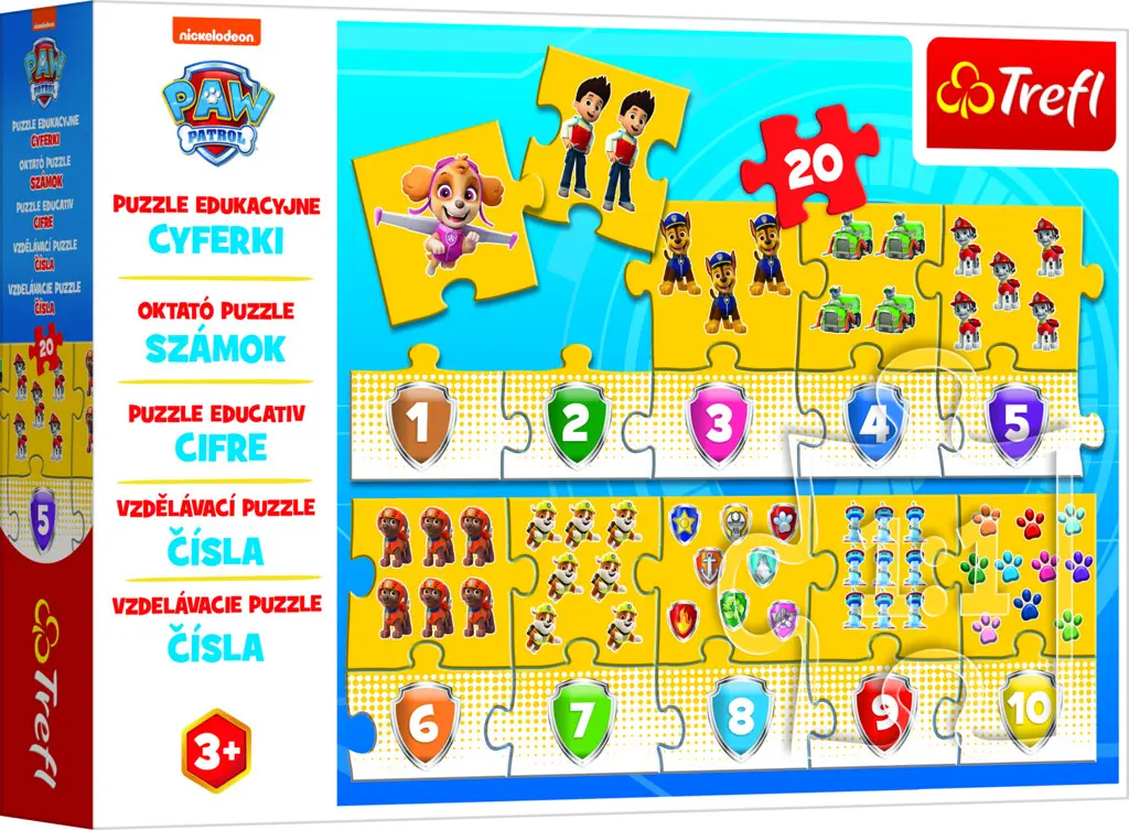 Tlapková patrola / Čísla - puzzle z kategorie 15 – 60 dielikov