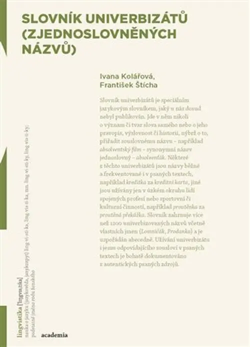 Slovník univerbizátů (zjednoslovněných názvů) - František Štícha