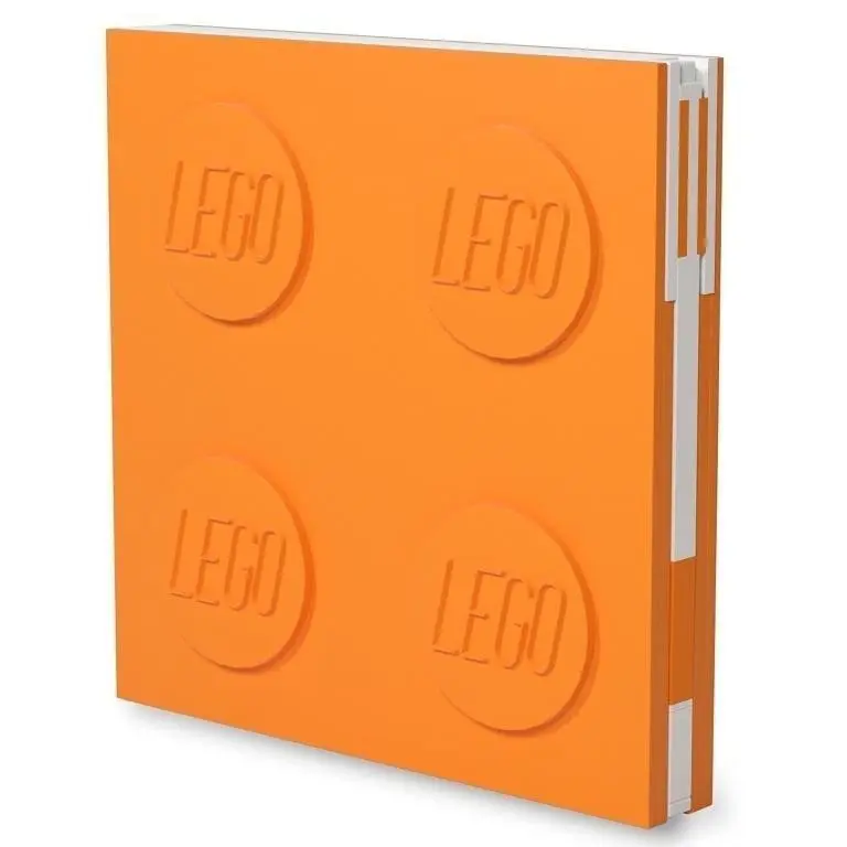 LEGO Zápisník s gelovým perem jako klipem - oranžový