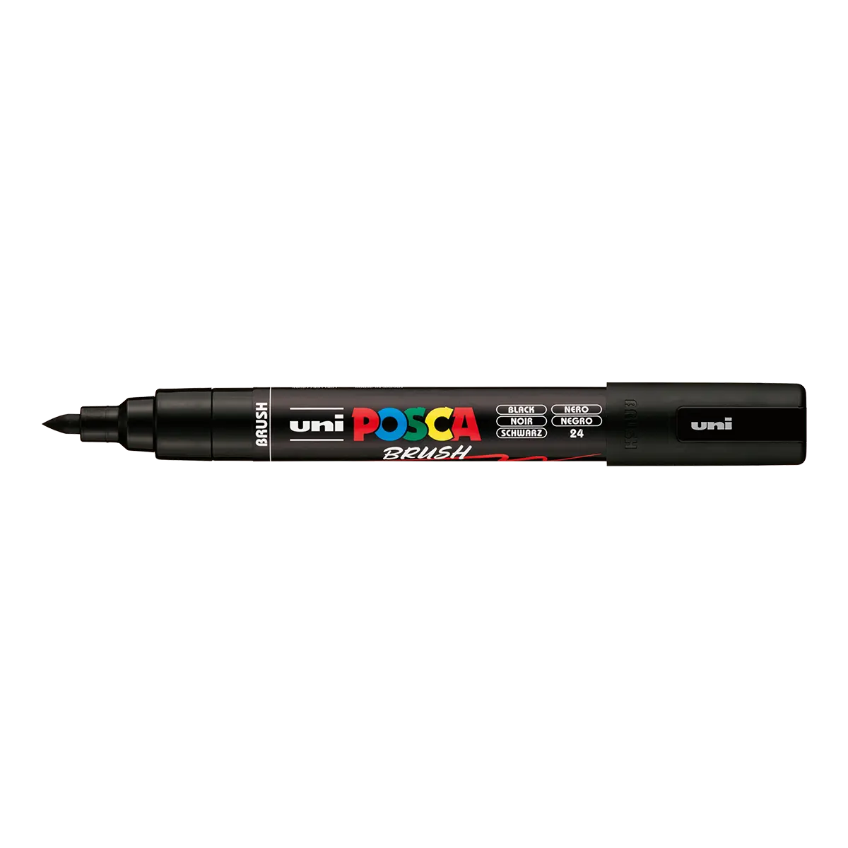 Akrylový popisovač POSCA se štětcovým hrotem PC-5BR, 1 - 4 mm, černá