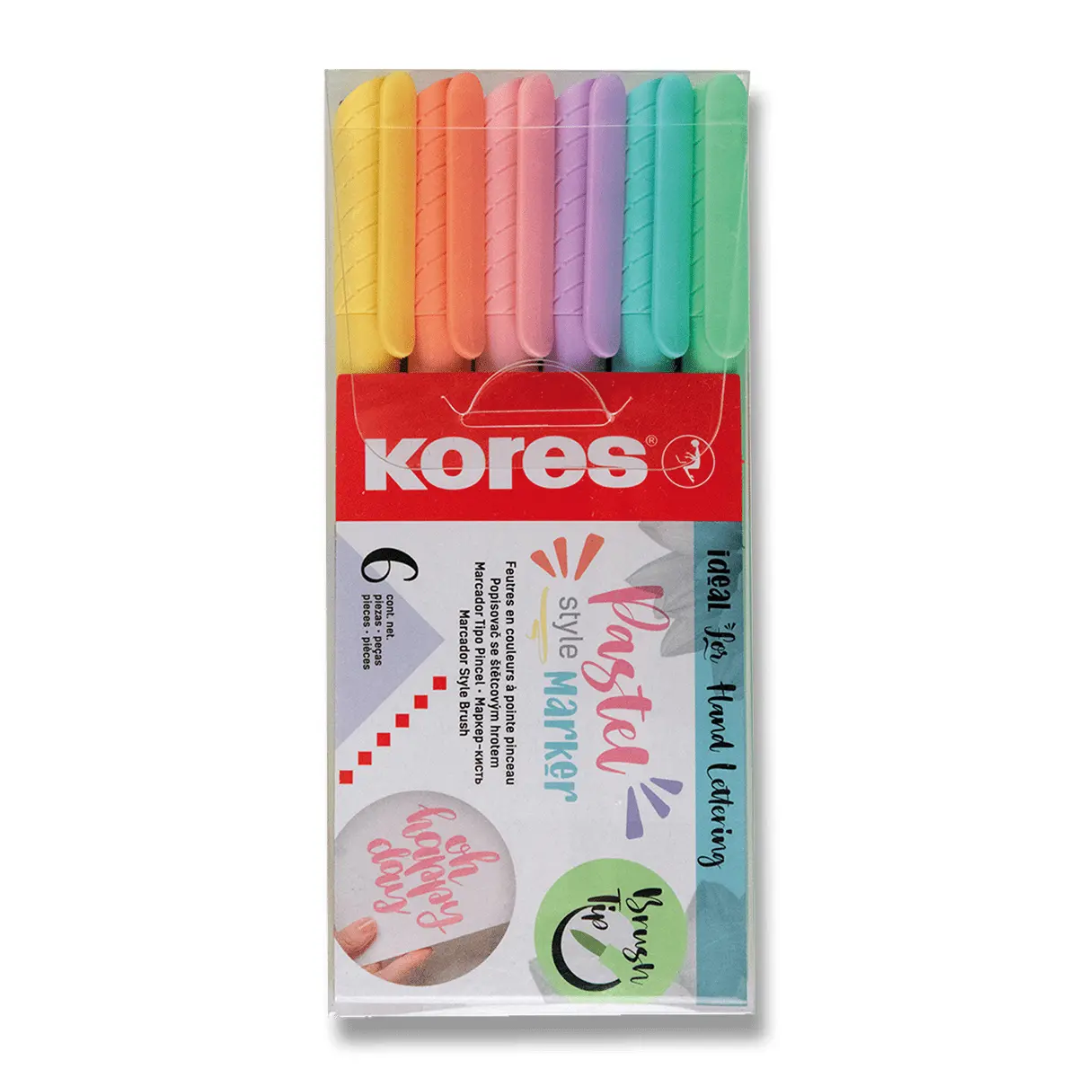 Kores Style Brush Marker - popisovač - 6 barev, Pastel