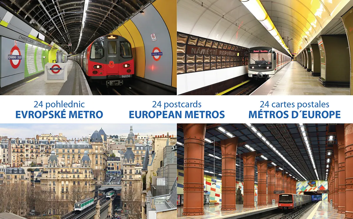 Sada 24 pohlednic Evropské metro - Boris Kogut