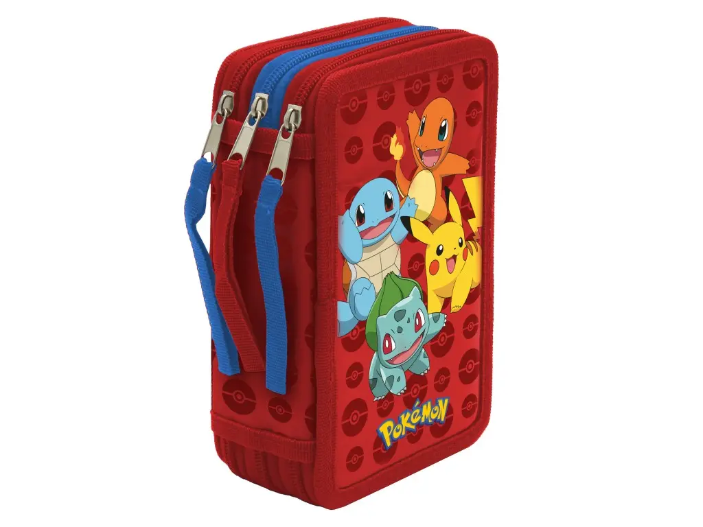 Třípatrový penál naplněný Pokémon - CYP Brand