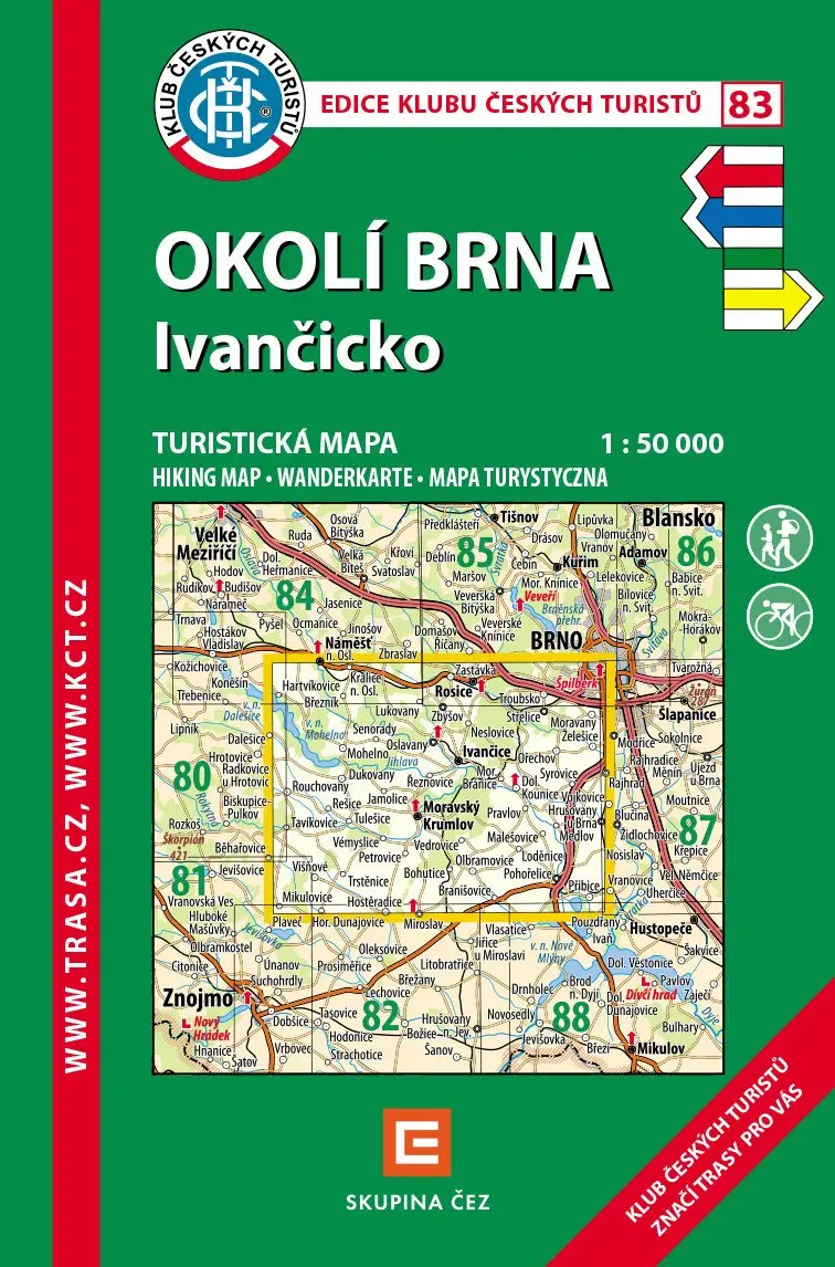 KČT 83 Okolí Brna, Ivančicko / turistická mapa 1:50T - kolektiv autorů