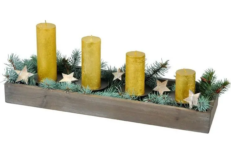 svícen adventní dřevo 53x17cm