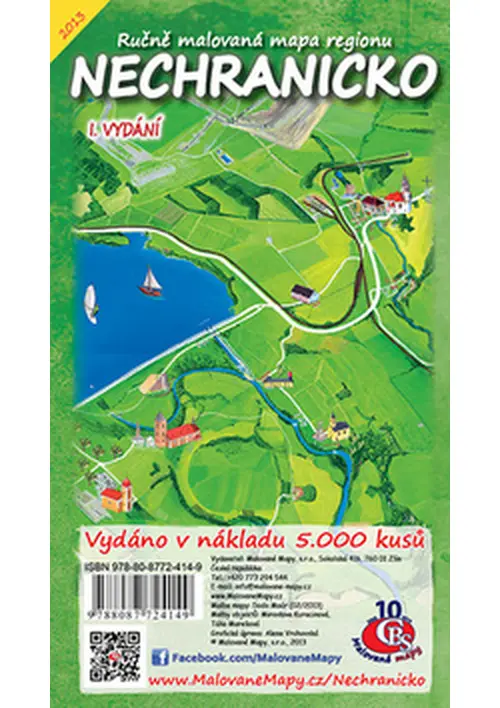 Nechranicko - Ručně malovaná mapa
