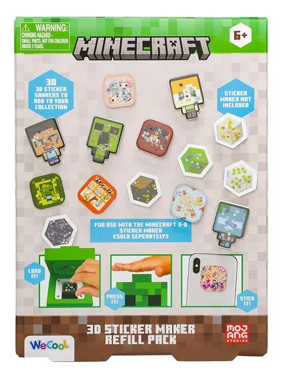 Minecraft 3D Sada na výrobu samolepek - Náhradní set - Paladone