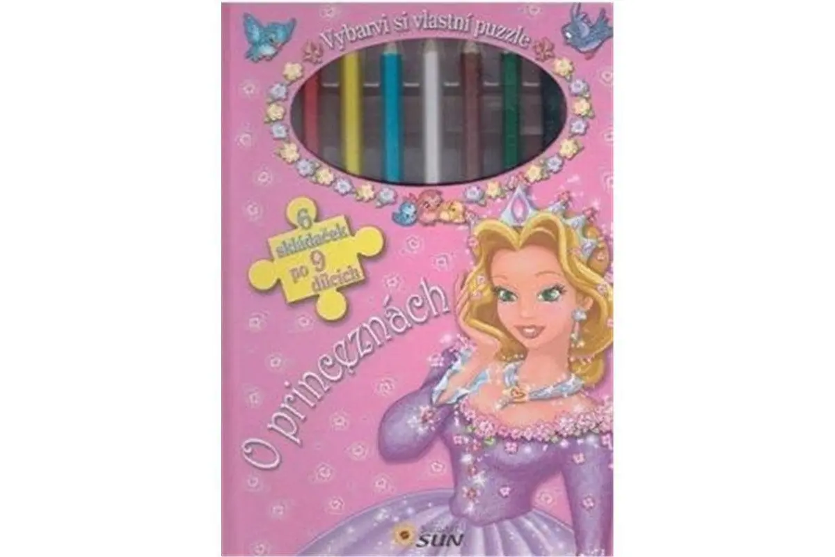 O princeznách - Vybarvi si vlastní puzzle (6 skládaček po 9 dílcích) - Marcela Grez