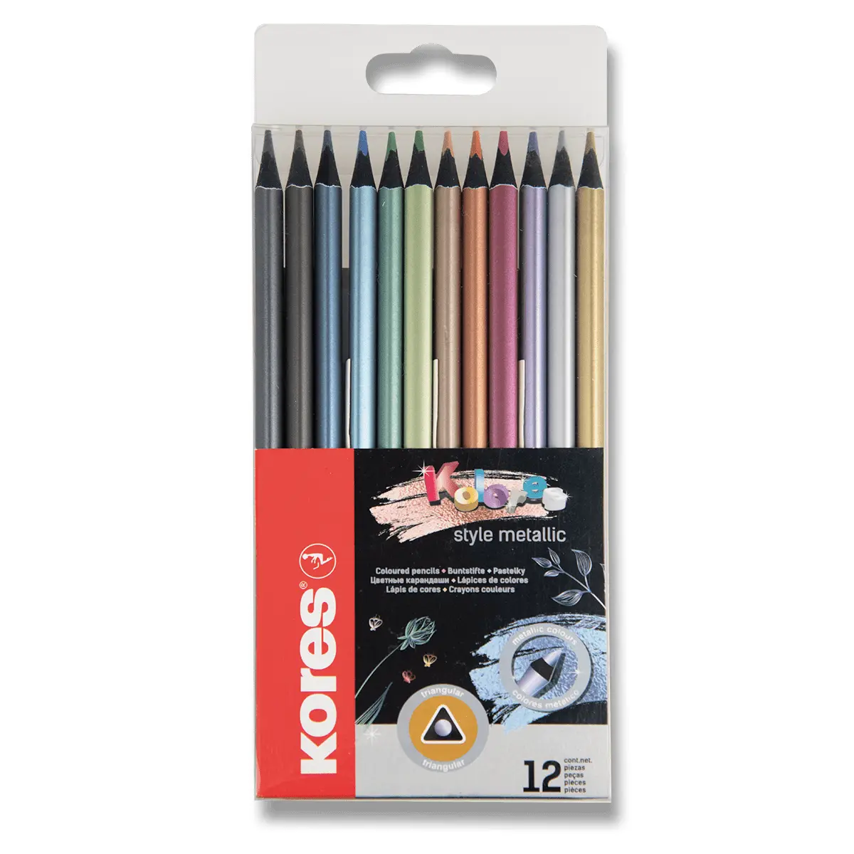 Kores Kolores Metallic - pastelky - 12 barev