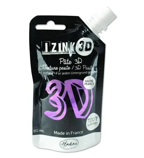 Reliéfní pasta 3D IZINK - amethyst, perleťová fialová, 80 ml