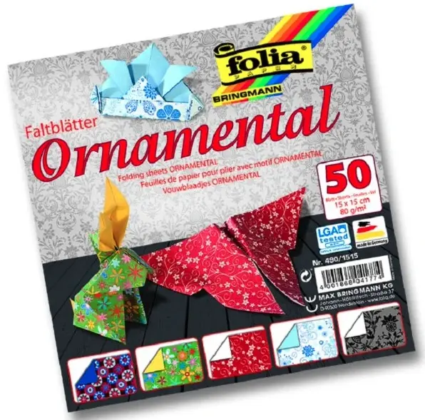 Origami papír Ornamental 80 g/m2 - 15 × 15 cm, 50 archů